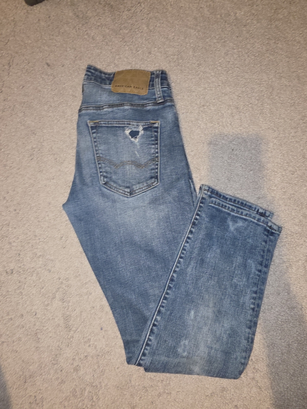 MensAmerican Eagle Outfitters Mid Blue Straight Leg Jeans